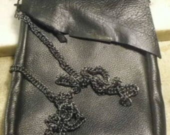 Black Leather Conceal Carry Purse/ leather conceal carry bag/ cross body bag/ cross body purse/ shoulder bag