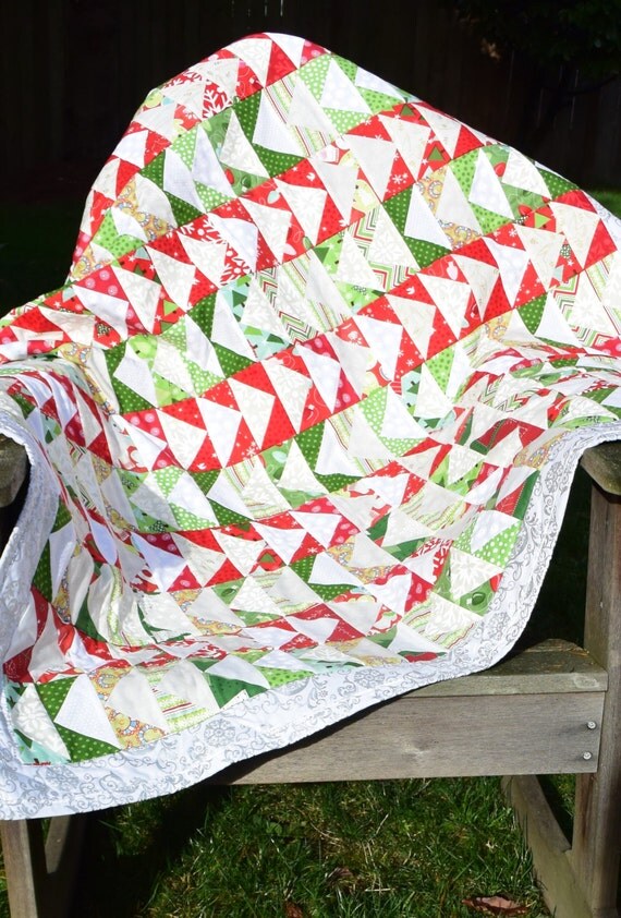 Quilted Christmas Throw Blanket