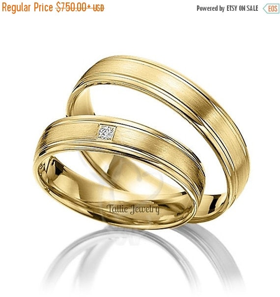 ON SALE His & Hers Matching Wedding Rings Set14K by TallieJewelry