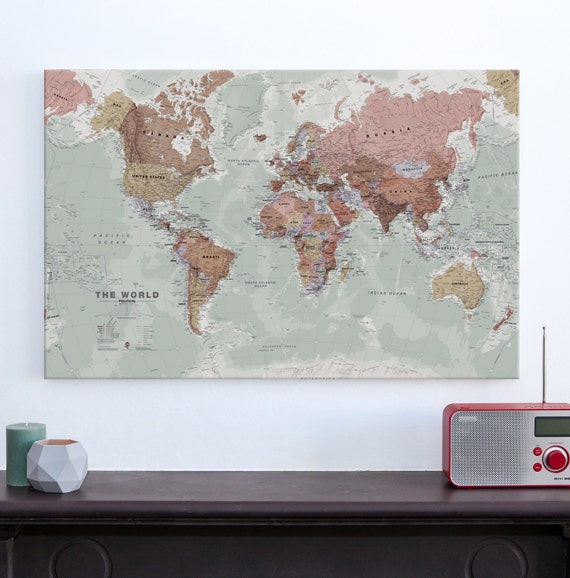 Executive Map of the World wall hanging map home decor