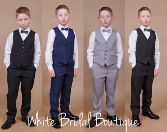 Ring bearer outfit Wedding boy suit Boy vest Teeneger suit Confirmation Wedding navy outfit Communion suit Formal boy suit Graduate suit