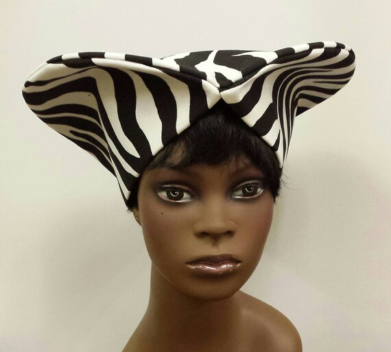 Zebra Print Hat/One Size Fits Most/ 100 Cotton/ Free Shipping
