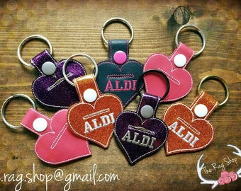 Quarter Keeper, Aldi, Aldi Keychain, Aldi heart, I love Aldi, Aldi quarter holder