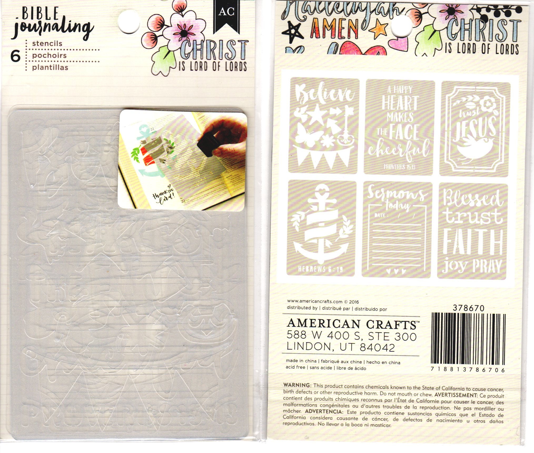 Bible Journaling STENCILS BELIEVE by American Crafts Bible