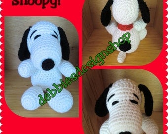 Snoopy stuffed animal, Crocheted - made to order