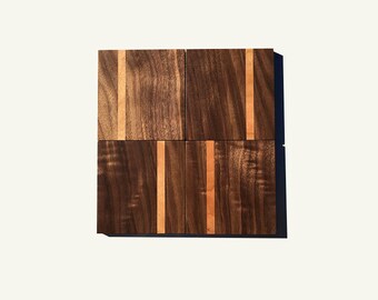 Beverage Coasters, Walnut Coasters With Accent Stripe 4 Piece Set, Wooden Coasters
