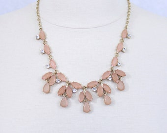 Dusty Pink Necklace Powder Pink Floral Statement Necklace