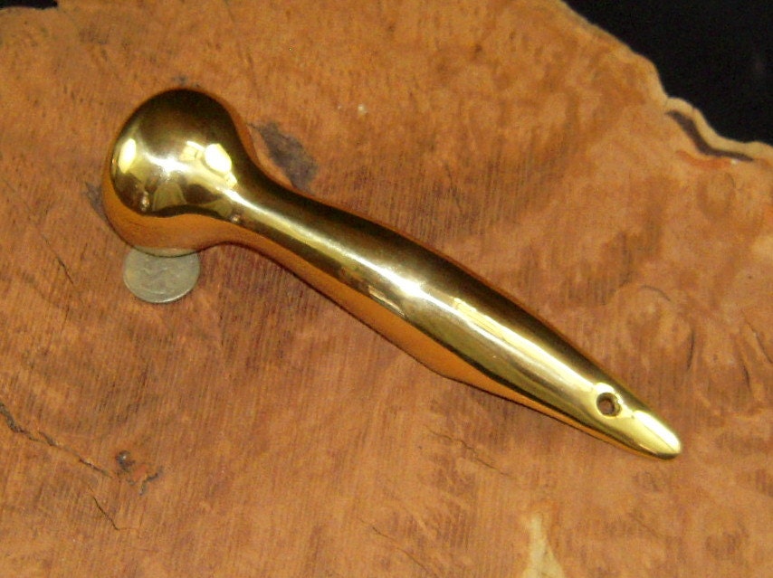 ONE (1) Hames Solid Brass Walking Stick Cane Handle Smaller (Minto