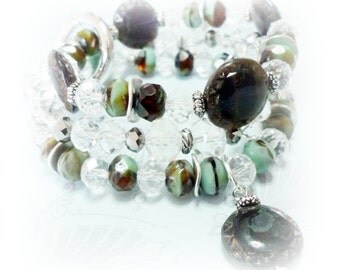 Bracelet, Czech glass beads