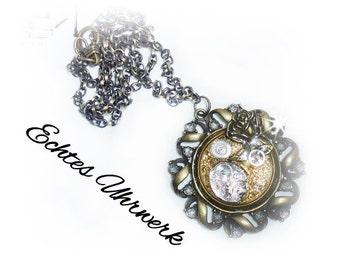 Steampunk clockwork necklace