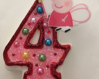 Peppa pig birthday candles. Pig candles. Pig party.Any number available (0 to 9)
