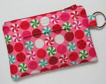 Limited Quantity! Christmas Candy / Sugar Plums Keychain ID Wallet Student / Teacher / Work ID, Badge Holder - 2 Options for ID Pocket