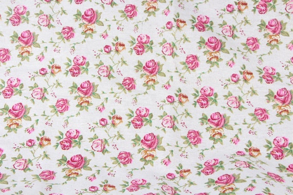 Vintage Rose pattern soft Cotton and linen Fabric 50150 cm