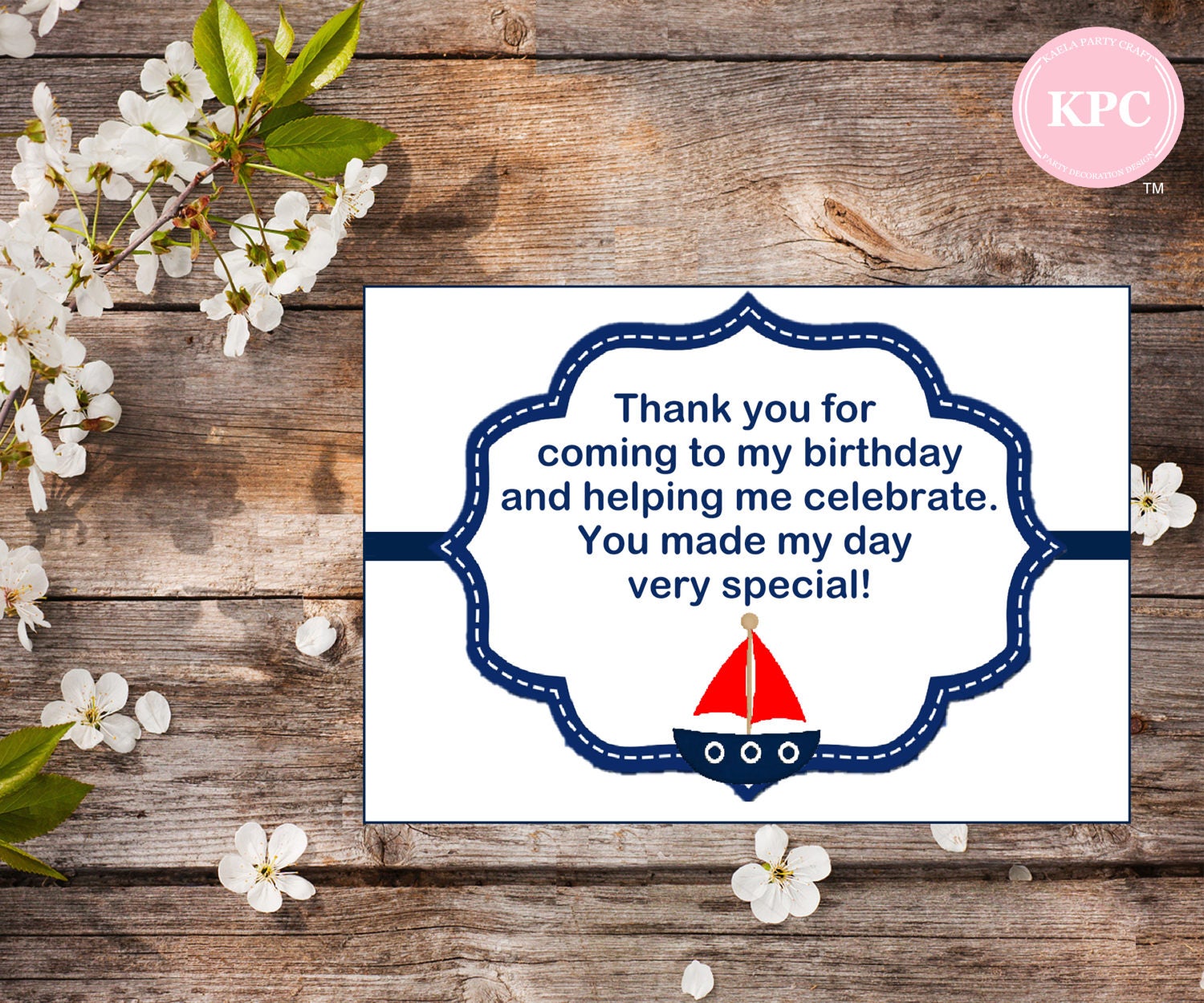 Nautical thank you cards. Nautical birthday. Nautical birthday