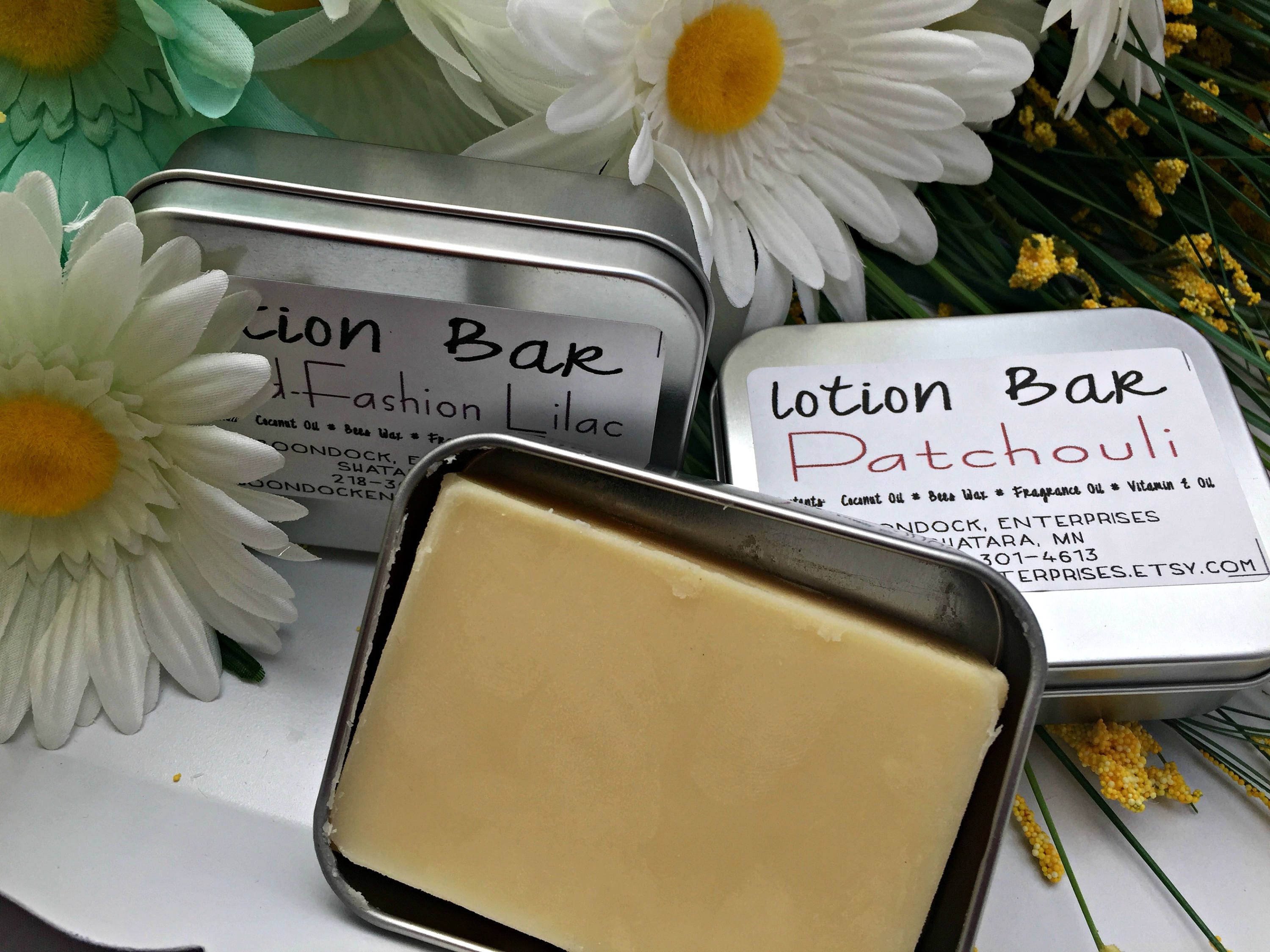 Lotion Bar with Metal Tin Container Choice of 18 Scents