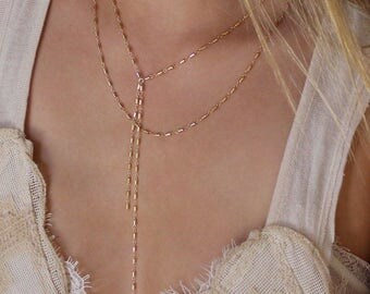 Y necklace, lariat necklace, Double strand lariat necklace, Cameron Diaz necklace, sterling silver, dainty y necklace, minimal necklace,