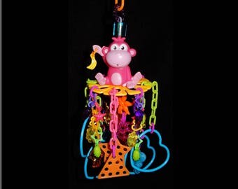 Sugar Glider Toy, Pulley Mobile, small bird toy, primate toy, marmoset toy, exotic animal toy, small pet toy, parrot toy, Lucky You Gliders