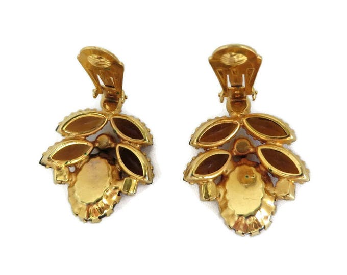 Juliana D&E Amber Earrings, Vintage Rhinestone Earrings, Verified Juliana Jewelry, AB Rhinestone Clip-ons, FREE SHIPPING Juliana D&E Amber Earrings, Vintage Rhinestone Earrings, Verified Juliana Jewelry, AB Rhinestone Clip-ons, FREE SHIPPING