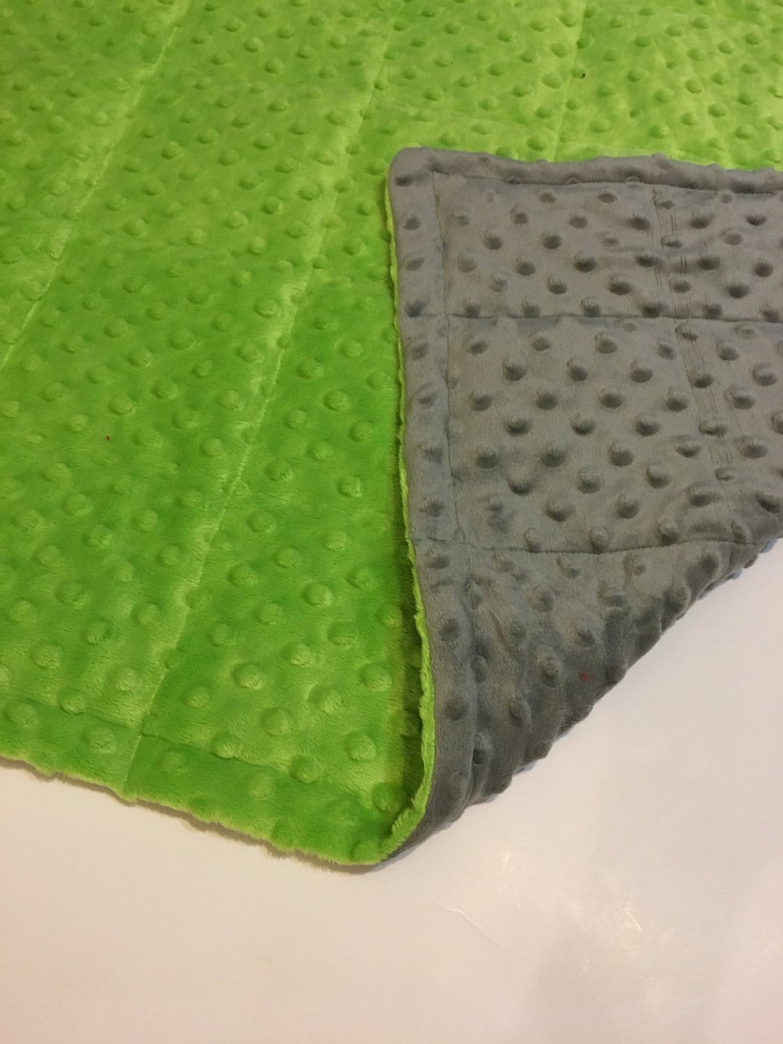 Lime green/grey weighted blanket 35X40 & 40X60