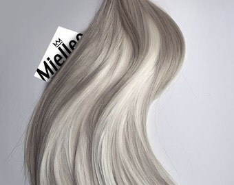 Medium Ash Blonde Balayage Tape In Hair Extensions Silky
