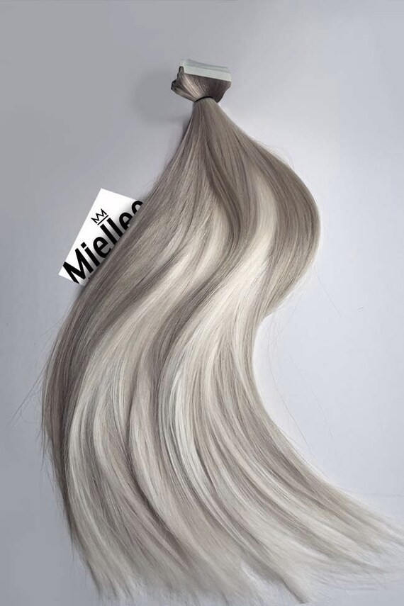 Medium Ash Blonde Balayage Tape In Hair Extensions Silky