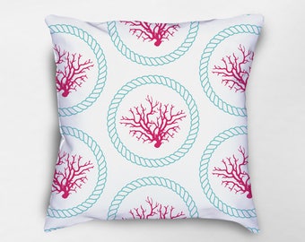 coral pillow coral throw pillows nautical pillows nautical pillow covers beach house - Coral Decorative Pillows coral pillow coral throw pillows nautical pillows nautical pillow covers beach house - Coral Decorative Pillows