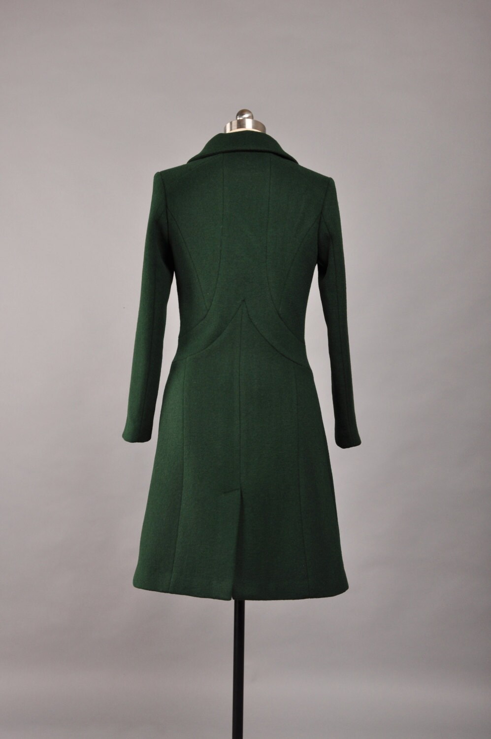 Slim Fitting Wool Winter Coat Jade Green Wool Coats For Women
