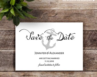 Save the Date, Printable wedding templates, Save the date card, Instant download self editable PDF S117