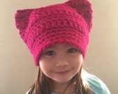 Custom Order For CARISSA - Adult Woman Baton Rouge Fuchsia Pink Pussyhat - kitty Cat Hat - Pussy Hat Beanie