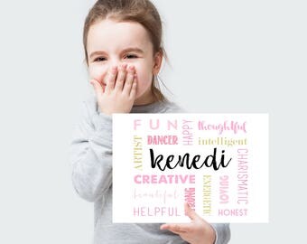 Word Cloud Print, Birthday Present, Word Art, Personalized Wall Art, Custom Canvas Print, Office Decor, Personalized Canvas, Fathers Day