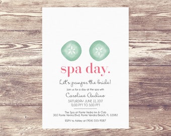 Spa birthday invite | Etsy