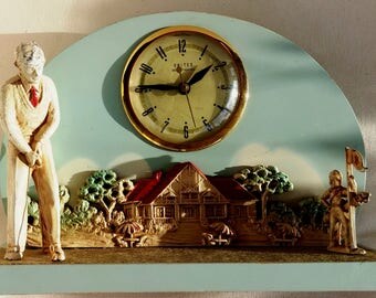 Electric clock Vintage Golf making us (U.S.A.) Vintage United electric clock Golf theme made in the U.S.A. Trophy trophy