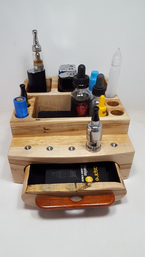 E Cigarette ECig Vape Stand Wood Organizer EC0461 3
