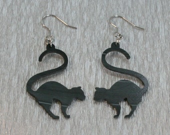 Vinyl record earrings , Vinyl record jewelry , recycled jewelry earrings , Cat earrings