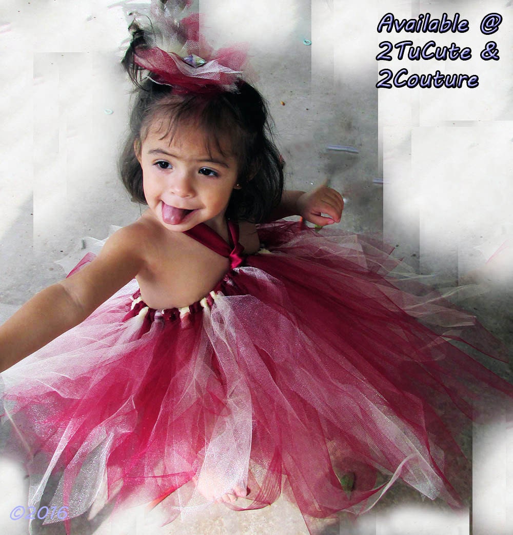 Wine and Ivory Tutu Dress