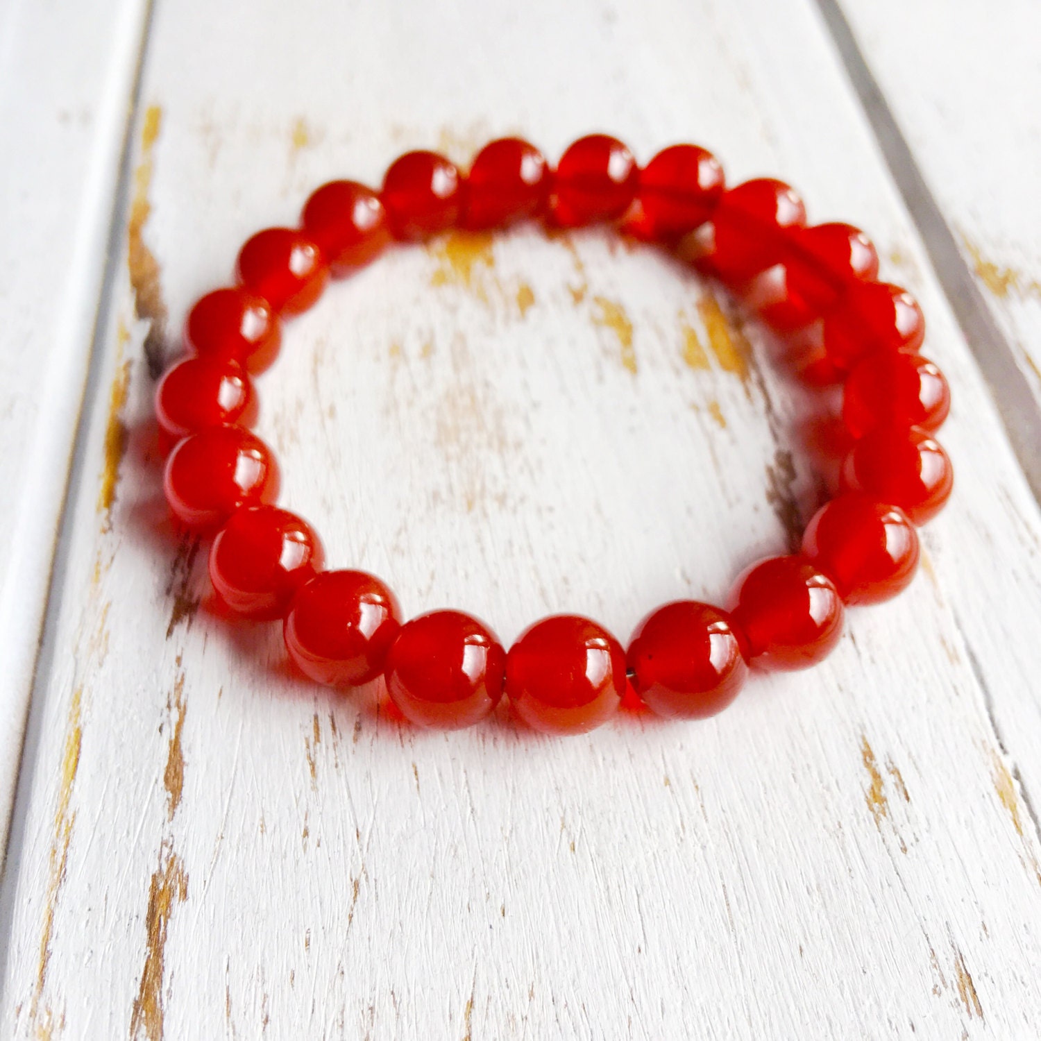 Genuine Carnelian Bracelet 4mm Carnelian Bracelet 6mm