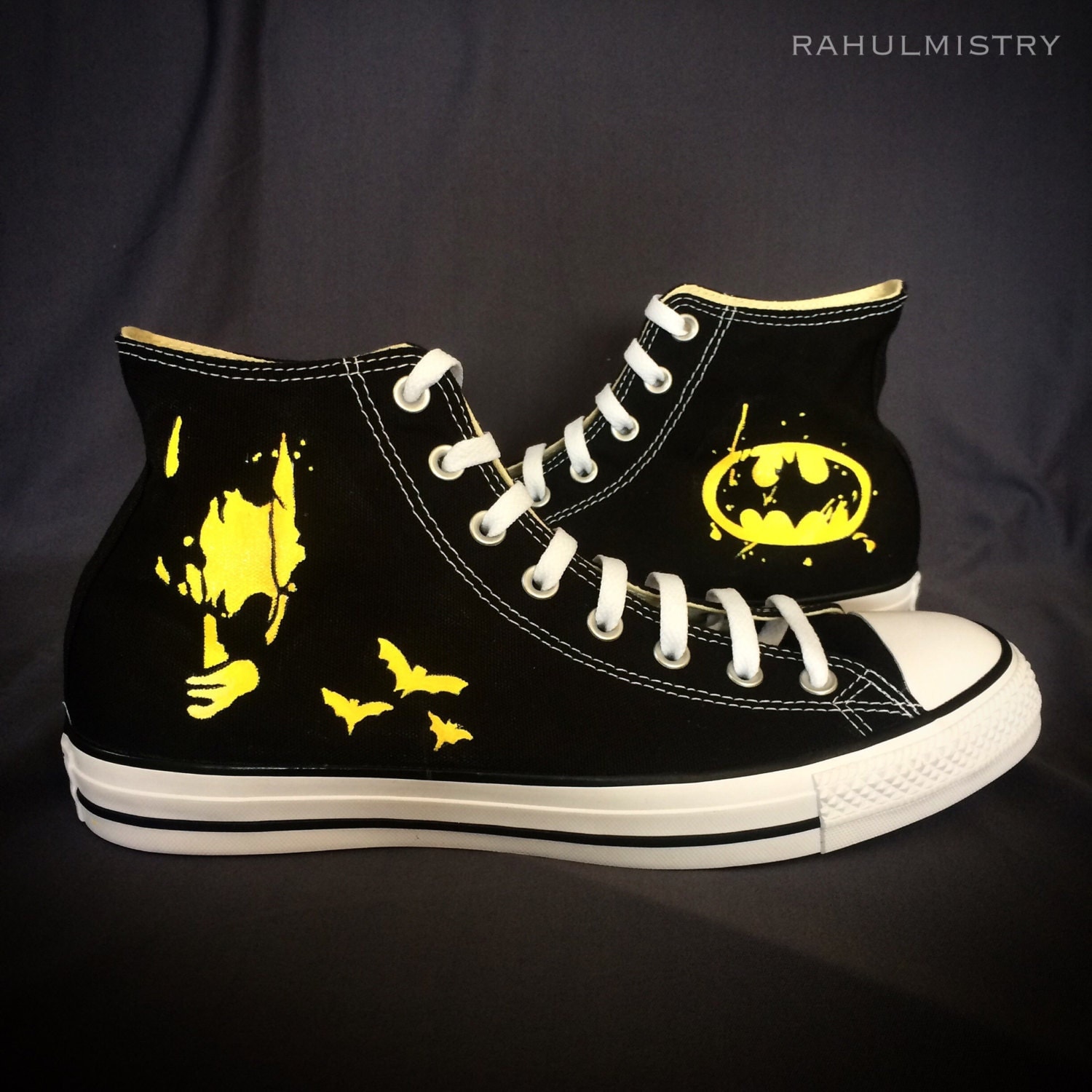 New Batman Converse Shoes by PaintYourChucks on Etsy