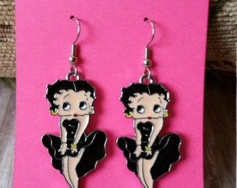 Betty Boop Earrings - Only Pay Shipping On 1st Item in US! 3 Colors to Choose From - Larger Charm - See Pics - Great Gift Idea!