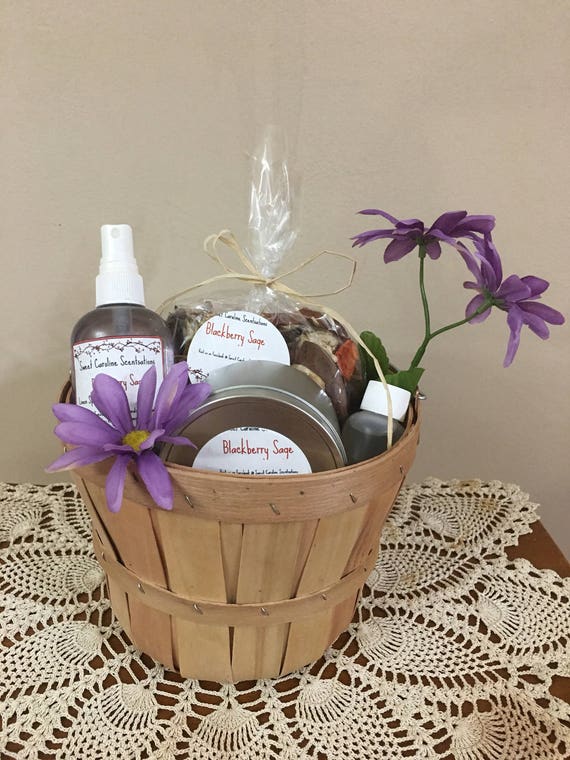 Aromatherapy Gift Basket / Blackberry Sage Fragrance / Home
