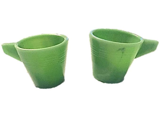 Antique Chiquita Akro Agate Jadeite Jadite Green Toy Tea Cups