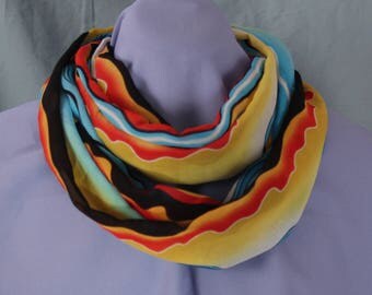 Infinity Scarf, Colorful Waves, Chiffon