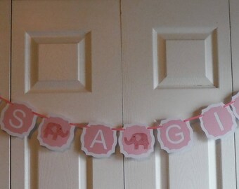 Cute "It's a girl" banner, Baby Shower, pink banner