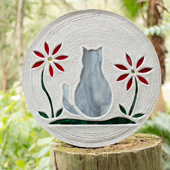 Gray Tabby Kitty Cat Stepping Stone Large 18 Diameter