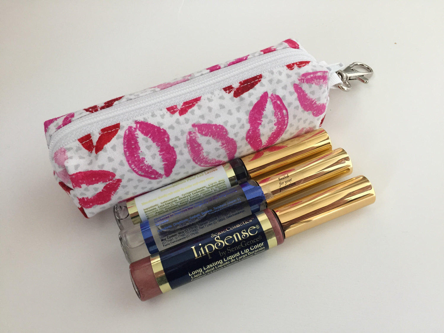 Lipstick zipper pouch lip gloss pouch lipSense gift