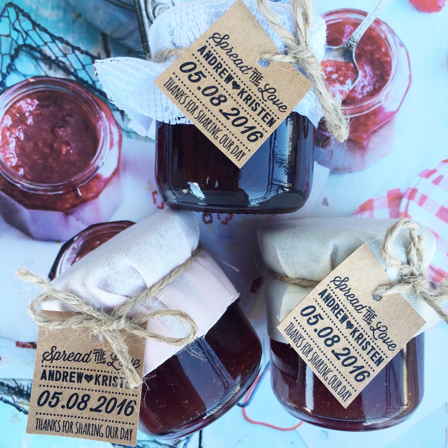 Mini Jam & Honey Jar Wedding Favours / Bonbonniere / Favors
