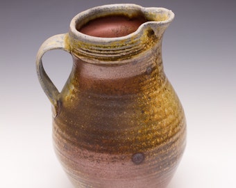 Wood Fired Stoneware Pitcher - Shino Liner Glaze, 0514001