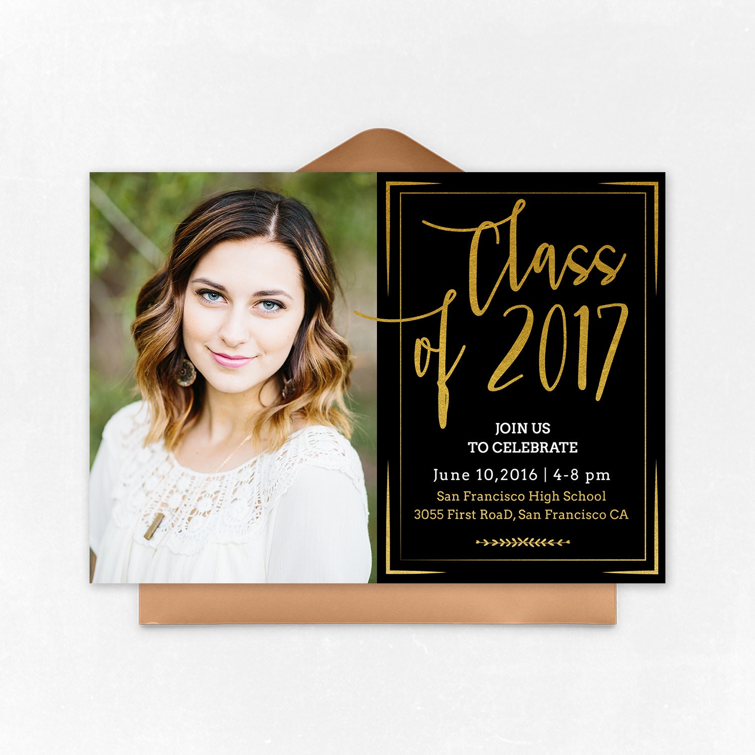 Senior Graduation Announcement Template for Photographers PSD