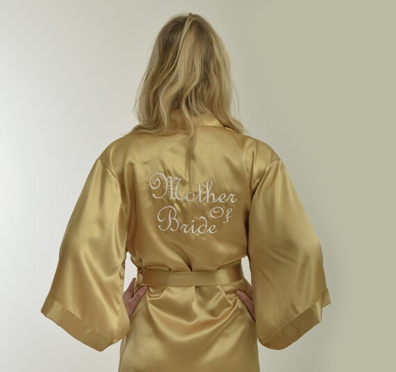 Custom satin gold robe Personalized Bridesmaid robes.