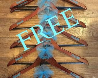 FREE Bride hanger, Bridal Party Hangers, Wood Wedding Hangers