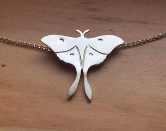 READY TO SHIP Sterling Silver Luna Moth Necklace